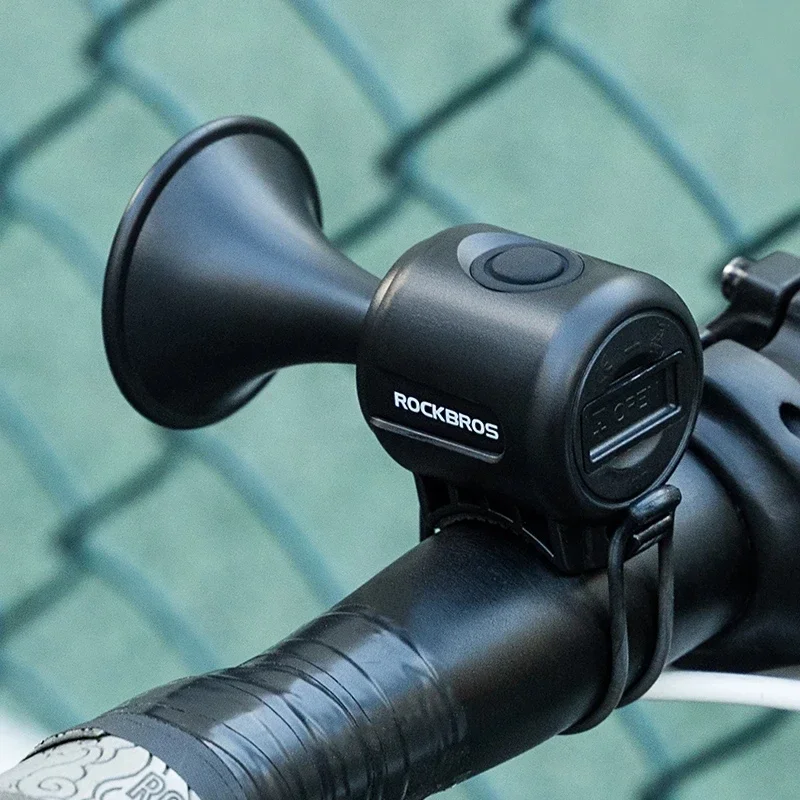 ROCKBROS Bike Electronic Loud Horn 120dB Warning Safety Electric Bicycle Handlebar Alarm Ring Bell IPX4 Waterproof Bike Bell