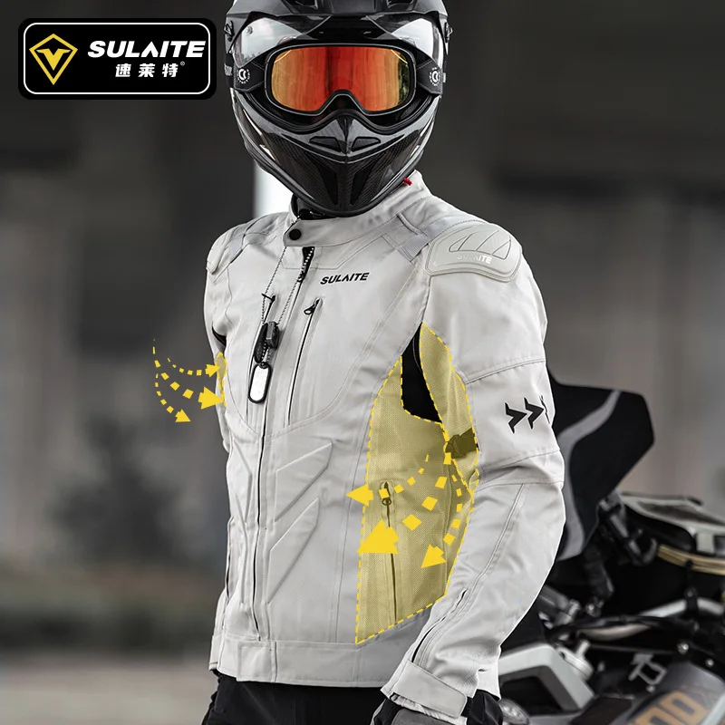 Sulaite Motorcycle Riding Suit road protection racing Suit CE certification summer Breathable Motorcycle Equipment men Jacket