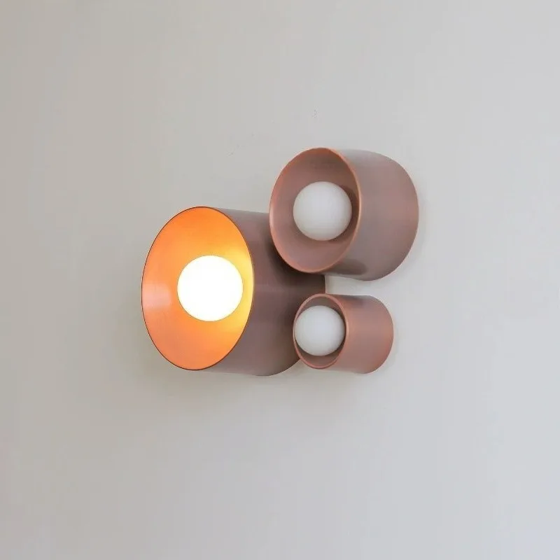 LED Circular Retro Wall Lamp Metal Living Dining Room Background Wall Bedroom Bedside Light Bauhaus Home Decor Lighting Fixture