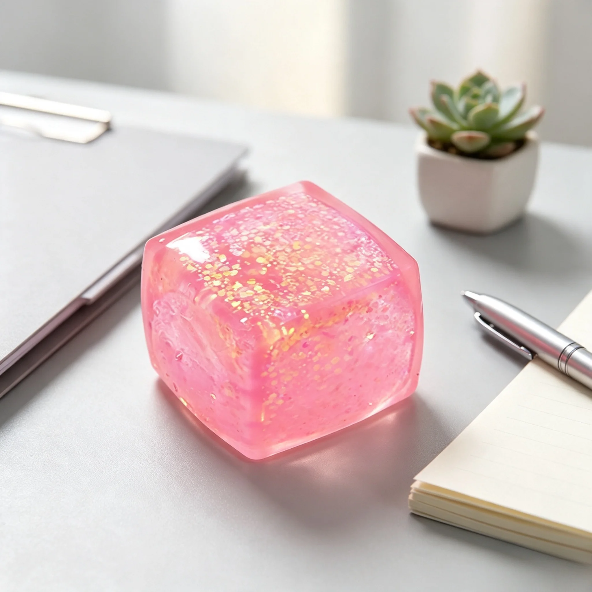 1 pack, random color slow rebound gold flash ice cube stress ball, soft cute toys, ideal classroom prizes and gifts