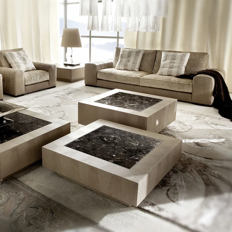 

High-end living room Simple modern three-meter sofa Light luxury champagne sofa Italian multi-person living room