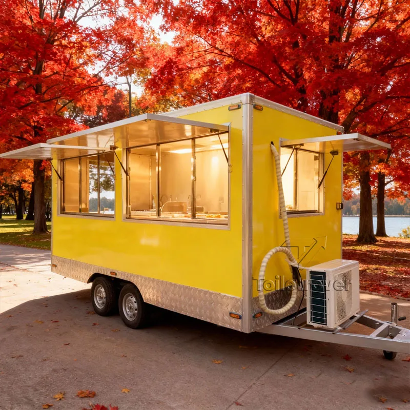 

Street Custom Ice Cream Food Trailer Crepe Smoothie Dessert Pancake Donut Bakery Mobile Food Truck for Frozen Yogurt