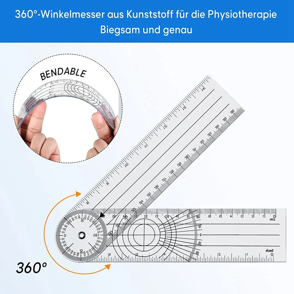 -[33A Tvdae] 4 Pieces Goniometer Physiotherapy 360 Degree Rotation Protractor Physiotherapy PVC For Physiotherapy, Sports Therap