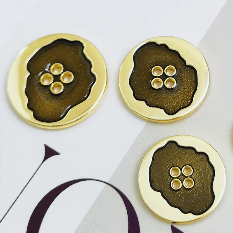 6 Stück Vierloch-Metallknöpfe für Kleidung, Bastelarbeiten, Damenmäntel, DIY-Nähknöpfe, handgefertigte Kleidungsdekoration, Accessoires – Detail 2