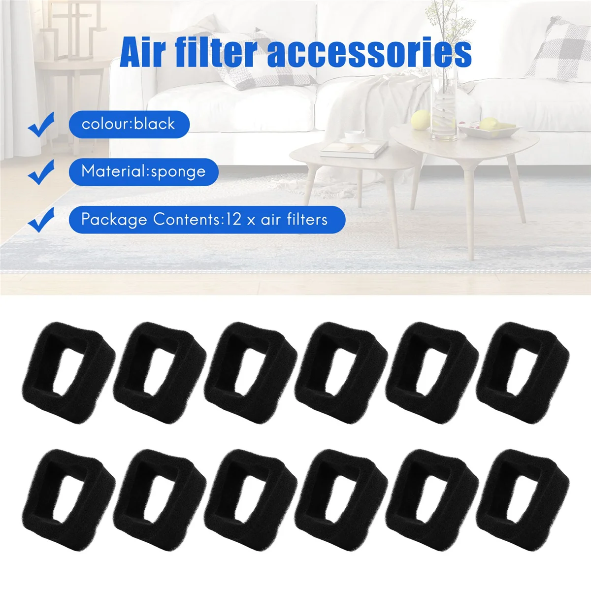 12pçs kit de filtro de ar para aparador de cordas, peças de reposição para motor de aparador kawasaki th23d th26d th23 th26 tj27 para 11010-2530