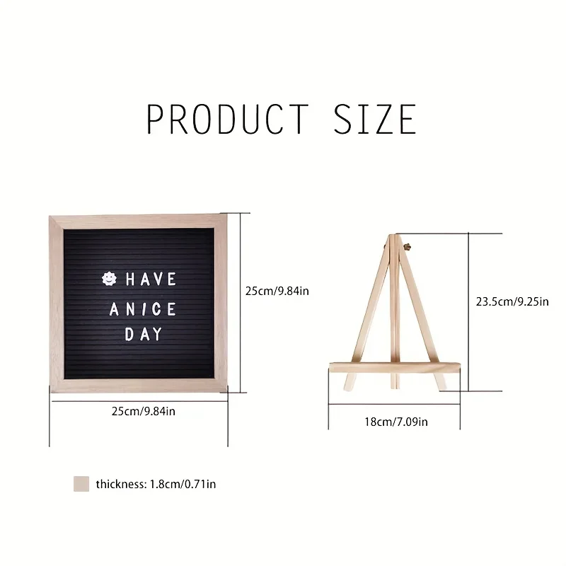 INS Felt Alphabet Board with Wooden Displays Stand Felt Message Board Letter Memo Board Decoration Baby Hundred Days Photo Props
