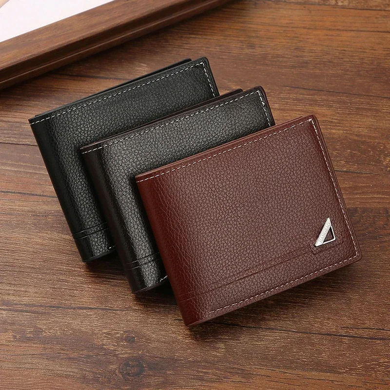 New Men\'s Wallet Business Casual Horizontal Leather Wallet Fashionable Large Capacity Soft Leather Wallet Men