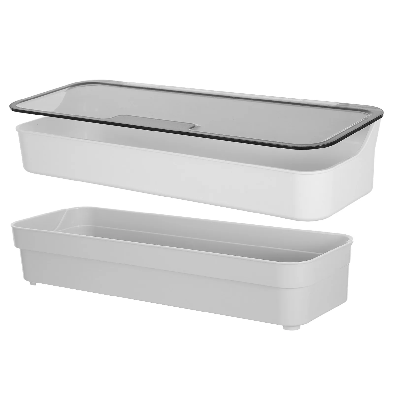 

Портативный пластиковый футляр для столовых приборов - Контейнер для столовых приборов с откидной крышкой - Компактный держатель для ложек и палочек для еды для офиса