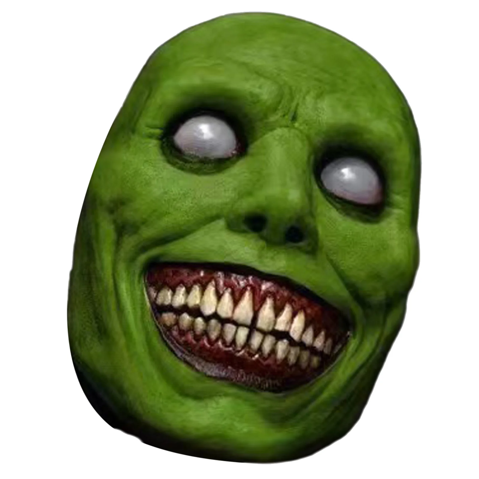 Máscara de Halloween aterradora, máscara de látex realista, máscara de terror espeluznante para adultos y niños, disfraz de Halloween, fiesta temática de Cosplay, máscara de ojos blanca