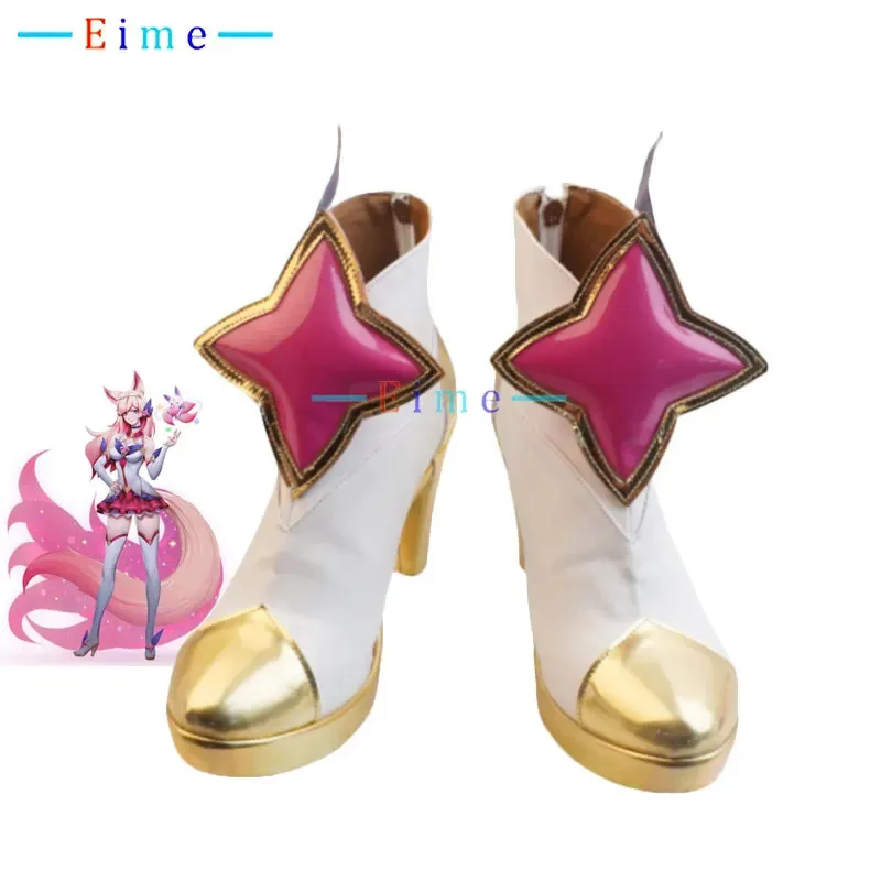 

Обувь для косплея Ahri, реквизит для косплея, обувь из искусственной кожи, ботинки на Хэллоуин, индивидуальный заказ