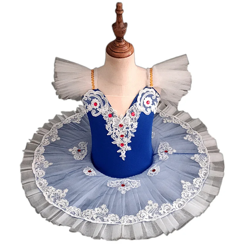 الأطفال فستان رقص الباليه سوان الرقص الشاش تنورة الفتيات الباليه الرقص فستان منفوش الباليه الرقص مرحلة الأداء زي #6