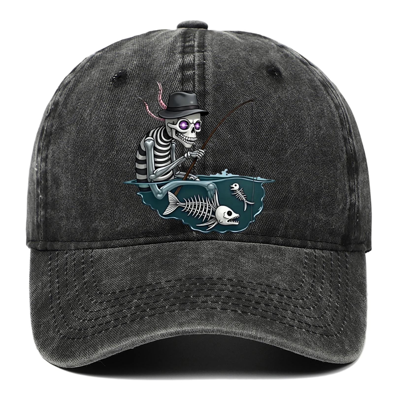 

Personalized skull print baseball cap for men and women, Halloween party decoration hat, breathable, comfortable and adjustable