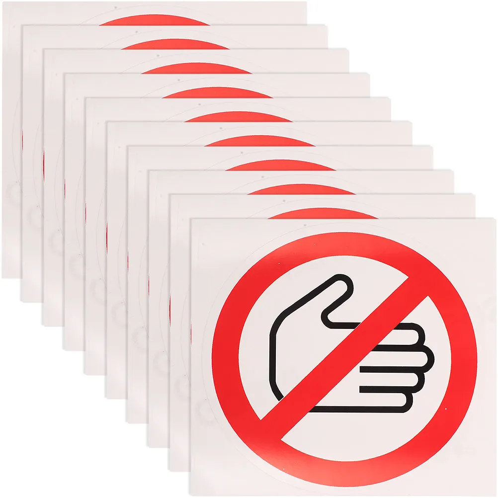 10Pcs Not Touch Warning Sign Sticker Safety Label Decal Strong Adhesion Clear Bold Text for Cars Devices Walls Glass Metal