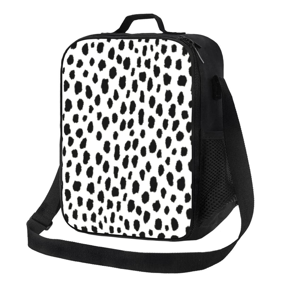 Classic Dalmatian Spots Thermal Insulated Lunch Bag Dog Polka Dot Portable Lunch Tote for Outdoor Picnic Storage Bento Food Box