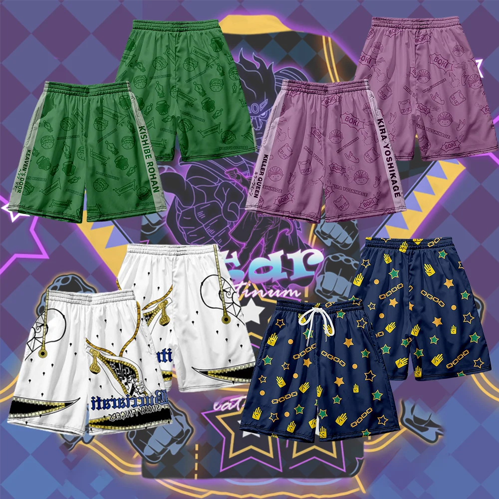 

Замечательные пляжные шорты в стиле аниме, летние мужские плавки с завязками на талии, быстросохнущие брюки с героями мультфильмов, уличная одежда