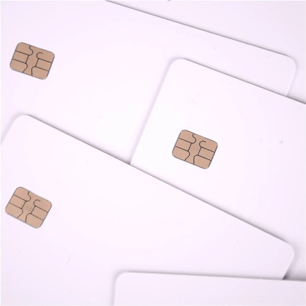 5Pc Contact blanc SLE4442 puce intelligente IC carte PVC vierge avec puce SLE4442 carte à puce vierge Contact IC carte sécurité