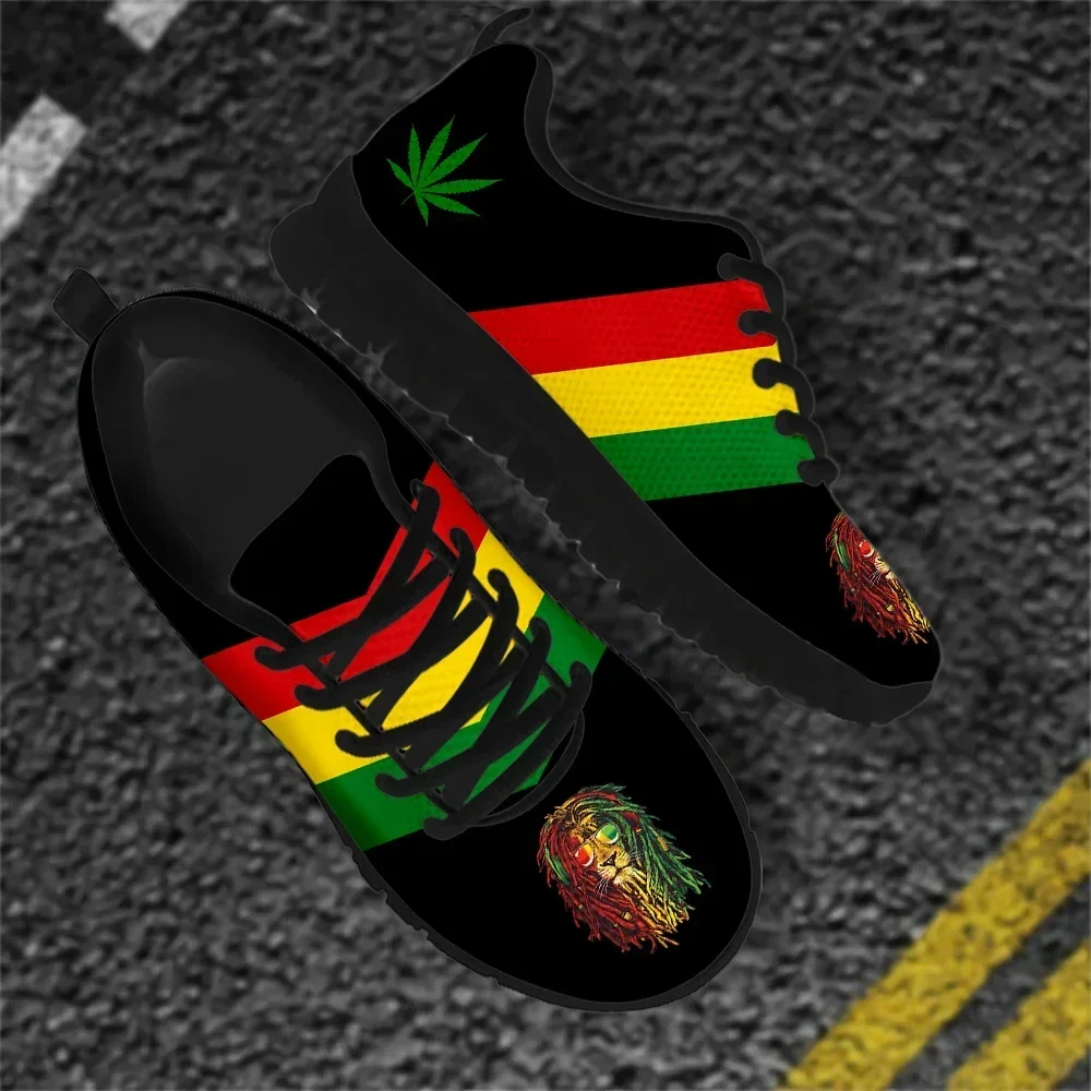 

Кроссовки унисекс с принтом флага Ямайки и листьев регги, винтажные, на шнуровке, для женщин и мужчин, Zapatillas