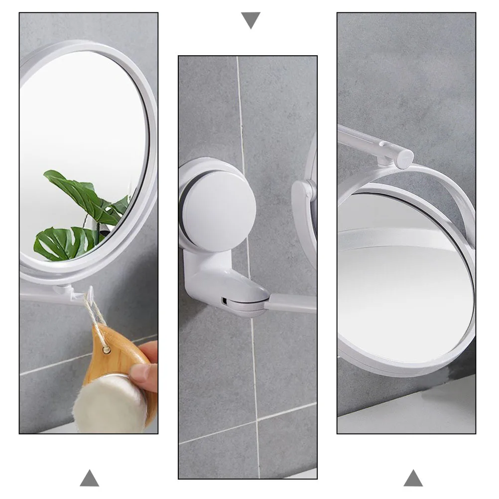 

Suction Cup Makeup Mirror Wall Mounted Adjustable Bathroom Vanity Mirror for Home Dormitory Entryway Decoration