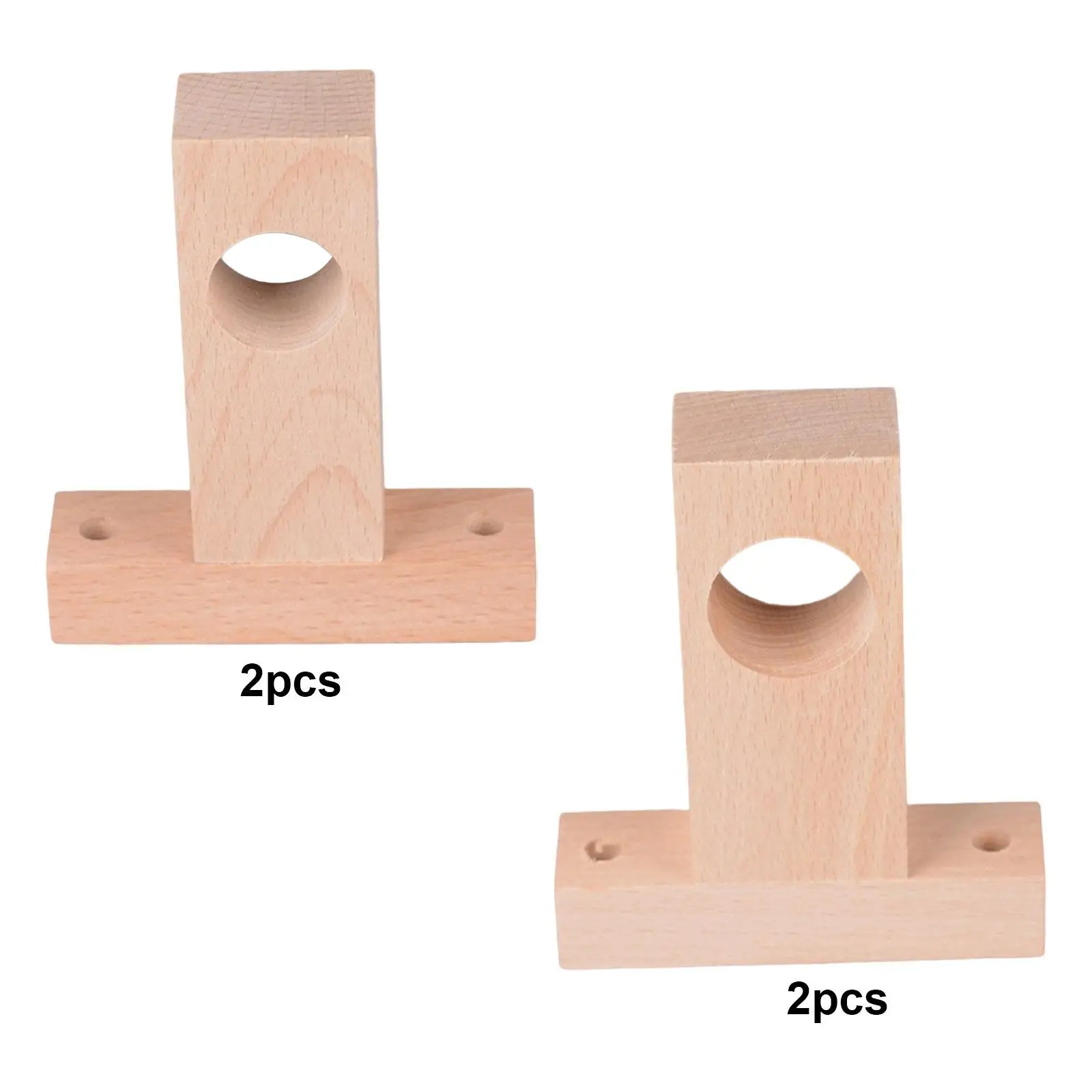 2 Pieces Roman Pole Bracket Curtain Rod Support Bracket Wood Curtain Rod End for Kitchen