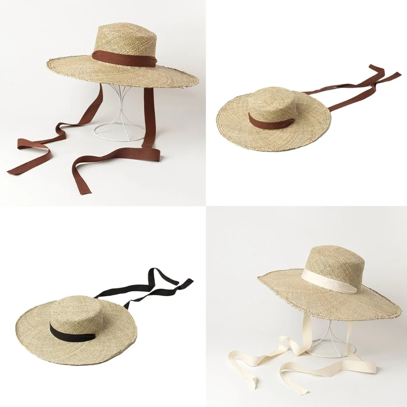 Straw for Sun Hat Lightweight Lady for Sun Caps Adjustable Daily Access N58F