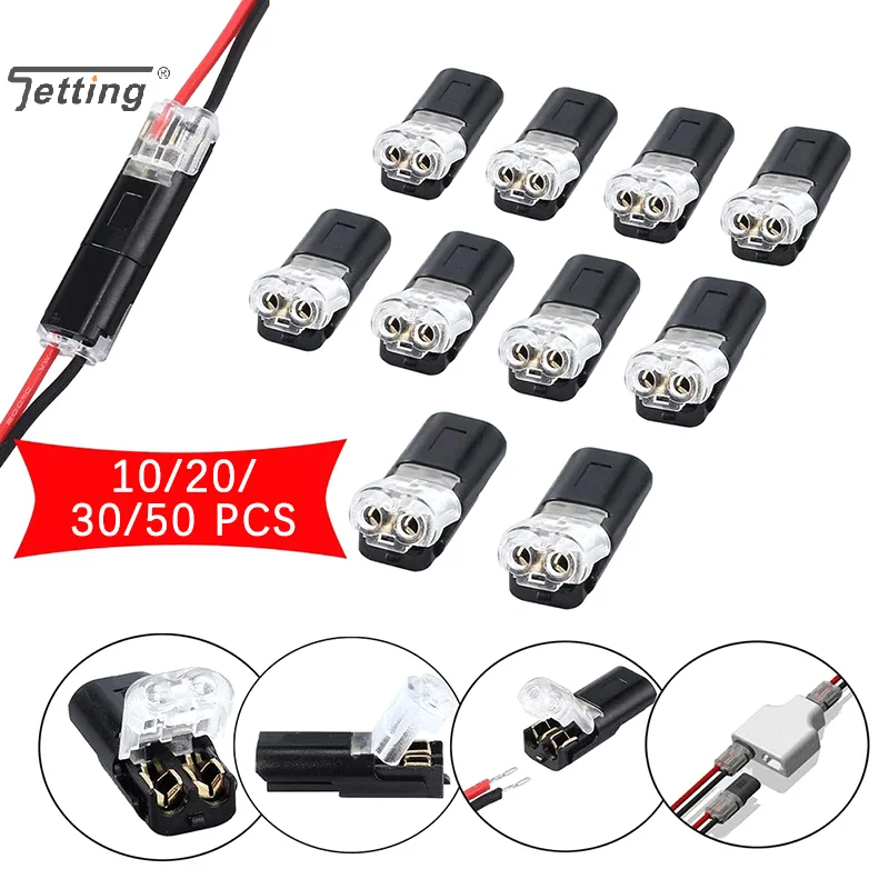 10/20/30/50 Pcs Wire Cable Waterproof Spring Connector Wire No Welding No Screws Quick Connector Cable Clamp Terminal Connector