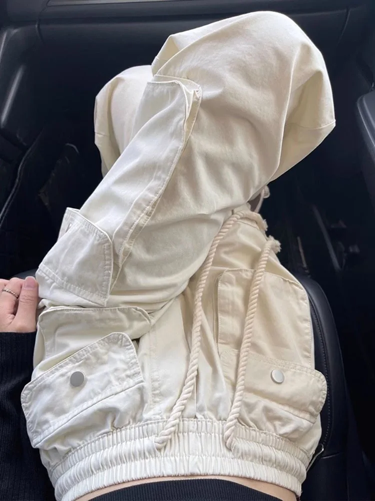 

Korean Chic Joggers Women Streetwear Vintage Pockets Casual Cargo Pants High Waist Straight Y2k Pantalon Femme Harajuku Trousers