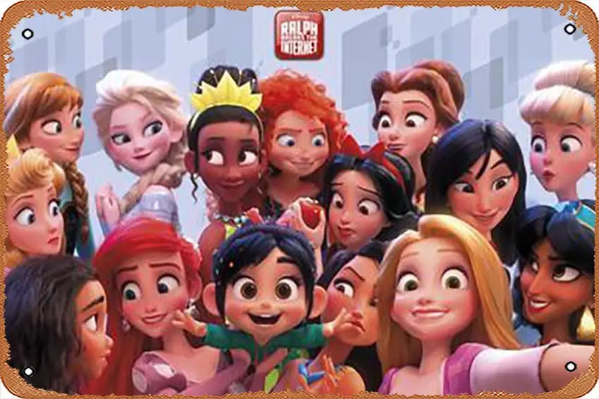 Metall-Blechschild – Wreck It Ralph 2 – Prinzessin – Poster, Metallplakette, Café, Bar, Wanddekoration für Zuhause, liguihan02952-aluminium
