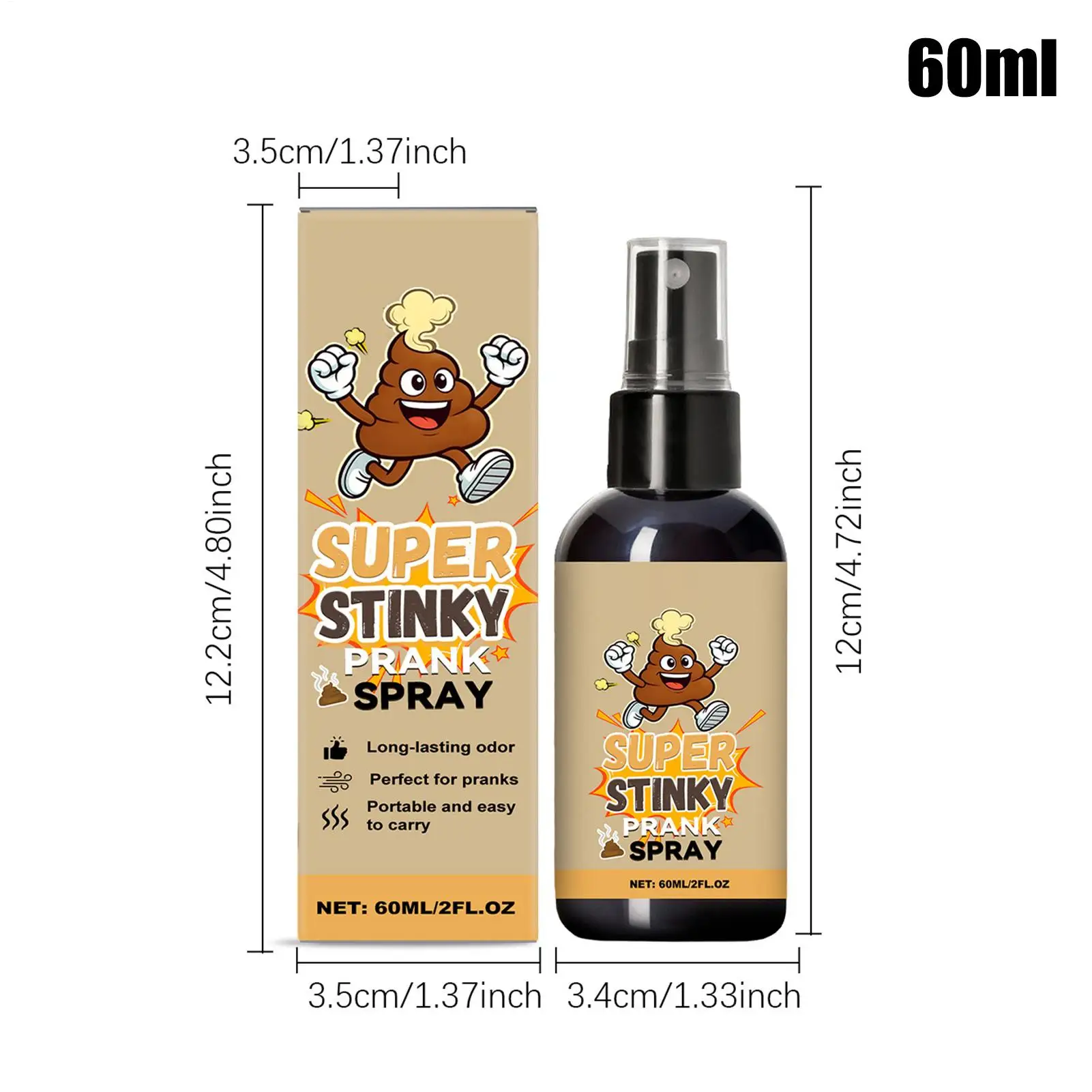Stink Spray 60ml Liquid Stink Gag Prop Extra Strong Temporary Fart Spray for Kids Boys Girls Adults Party April Fool's Day