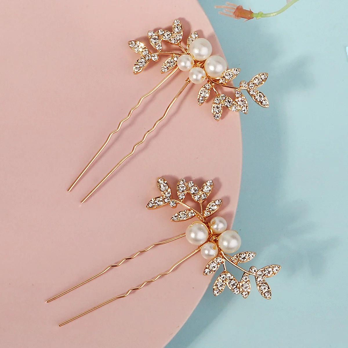 2 Teil/satz Mode Kristall Blume Braut Haarnadeln Trendy Handgemachte Perle Haar Clips Für Frauen Urlaub und Party Schmuck Zubehör – Detail 5