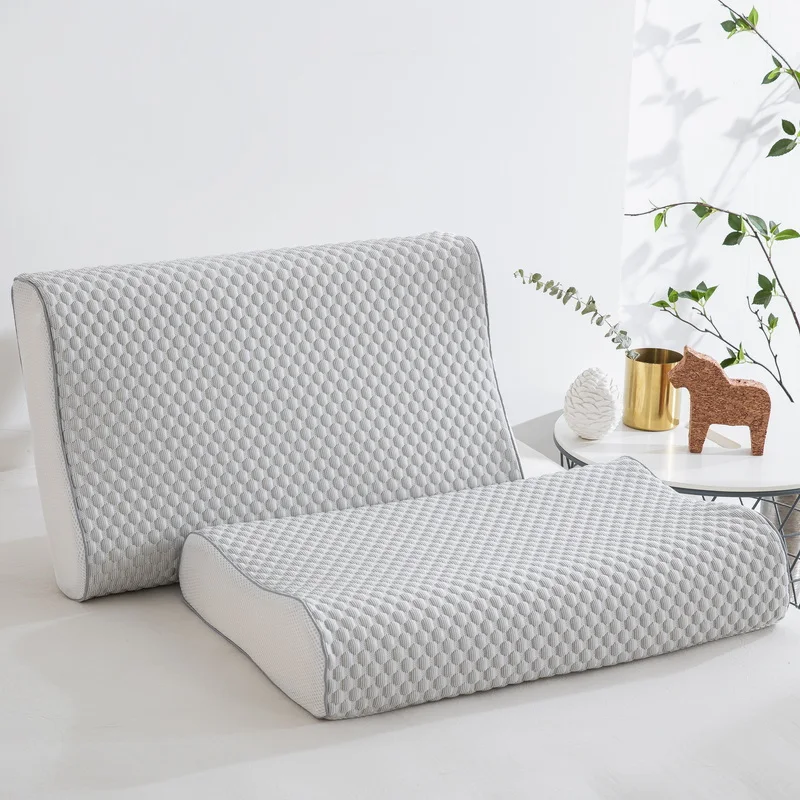 Pure Color Latex Pillowcases Home Use Bedding Simple Style Ice Bean Freshness Polyester Fiber Machine Washable Universal Season
