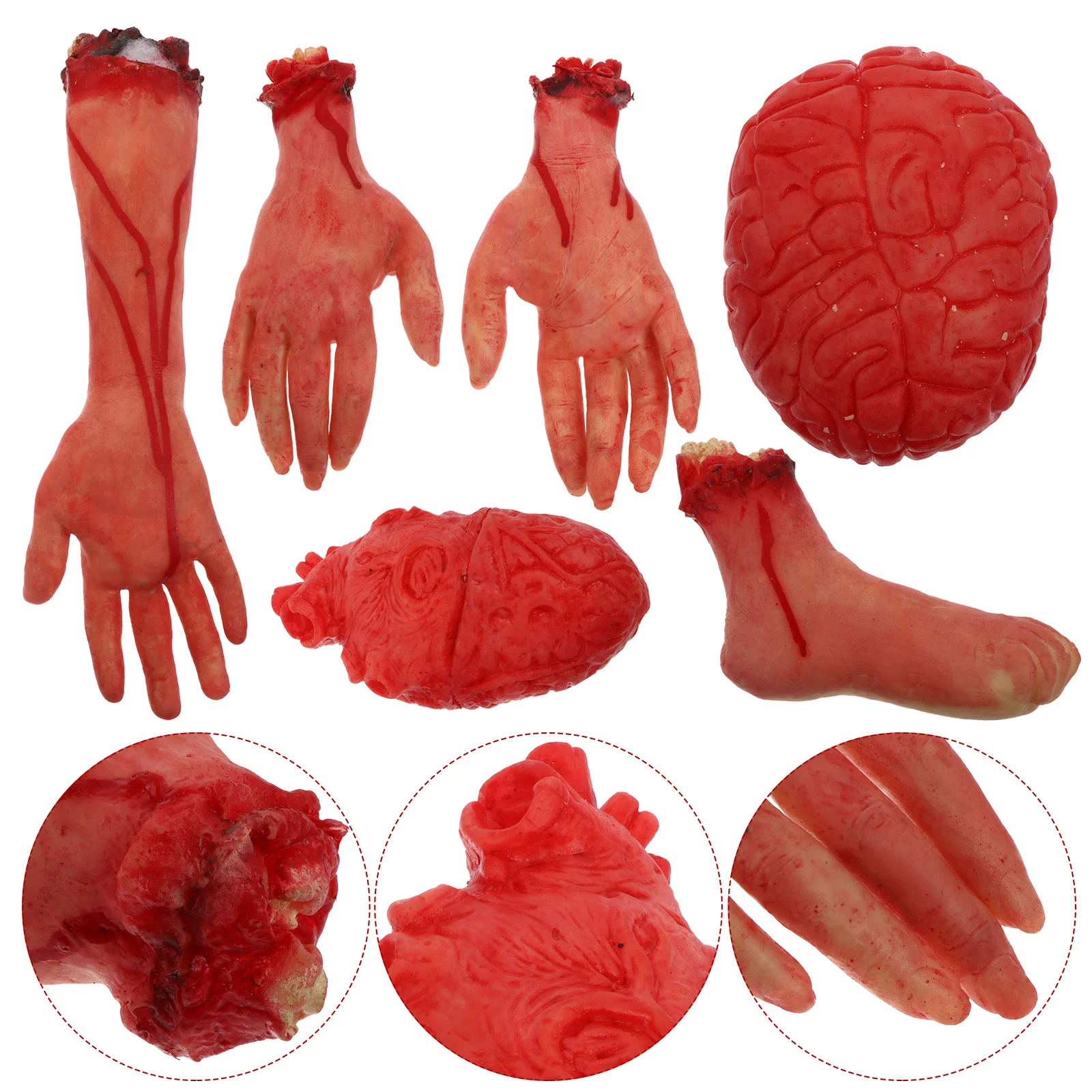 6Pcs Bloody Haunted Body Part Scary Prop Reusable Party Decoration Supply Premium Horror Prop Haunted Body Part