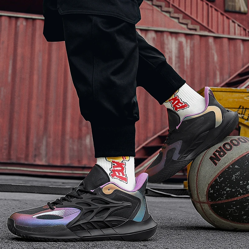 أحذية كرة السلة للرجال والنساء، منخفضة القمة، ممتصة للصدمات، عملية، خفيفة الوزن، نعل ناعم، مسامية، غير قابلة للانزلاق، يمكن ارتداؤها #5