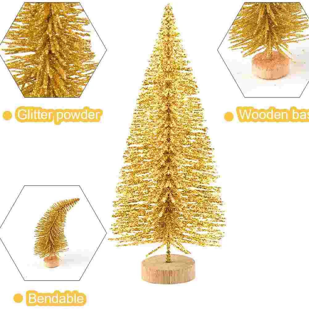 48 Pcs Christmas Tree Ornaments Mini Tabletop Pine Decoration Creative Decorations Supplies Three-dimensional