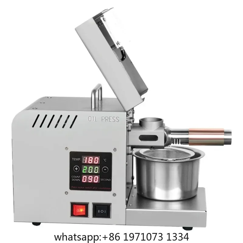 X5S 110V/220V Stainless Steel Oil Press Machine Automatic Temperature Control for Home/Commercial Use For Peanut/Sesame/Rapeseed