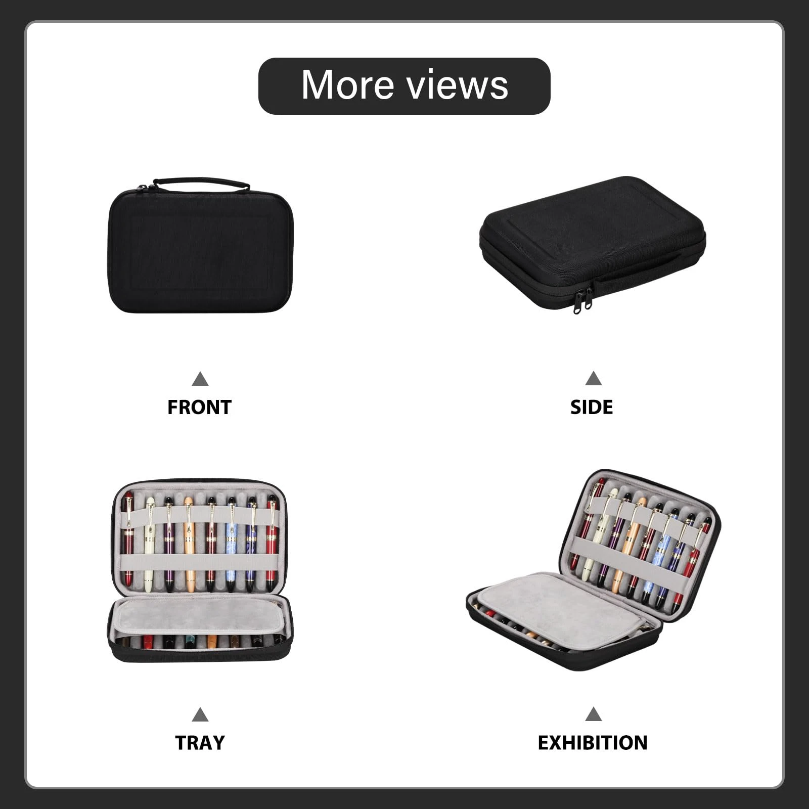 16 Slots pen case Nylon cloth Pencil Tray Case Organizer Fashion Design,Handmade Display Zippered Pouch for Rollerball Pen-Retro