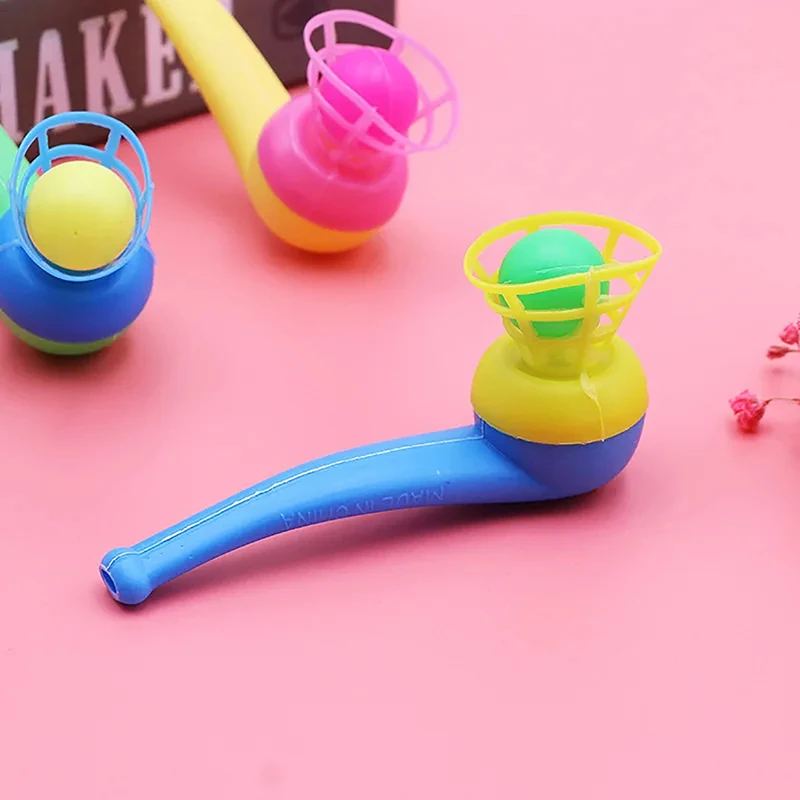 10pcs Suspended Blow Pipe Blow Ball Rod Game Children Balance Training Floating Blowing Ball Magic Dangling Family Kids Toy