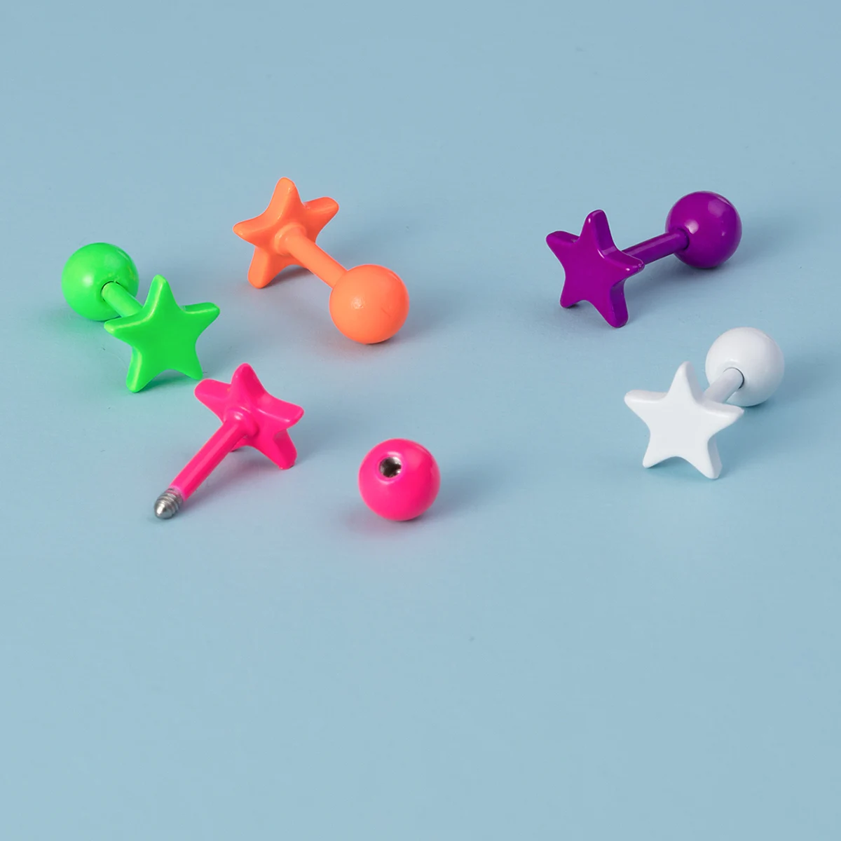 1/5pcs Colorful Star Stud Earrings for Women