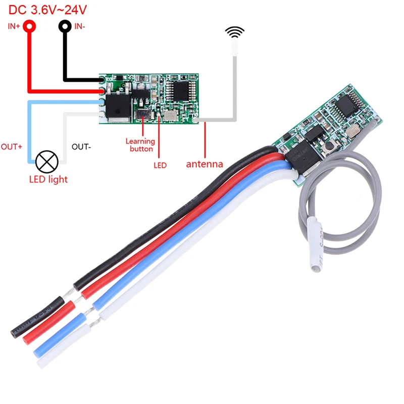 1PC Light Switch Receiver Module - 433Mhz 1CH RF Relay Receiver Wireless Remote Control Light Switch Micro Module-New