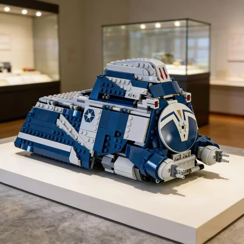 

Новая модель танка-транспортера MOC Blue Troop, 976 деталей, конструктор для дома, подарок для мальчиков