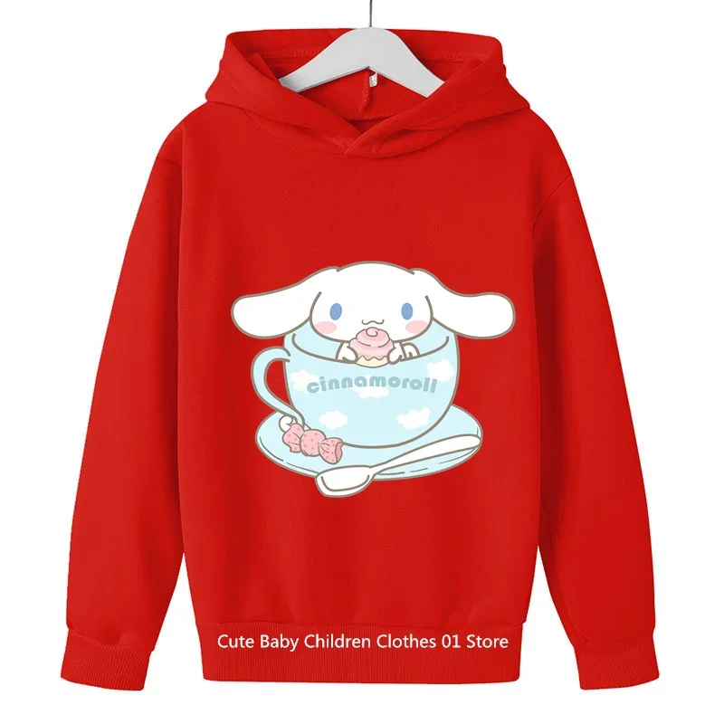 2024 Cinnamon Roll Children Kawaii Cartoon Children'S Casual Pullover Hoodie Children Girls Boys Youth Spring And Autumn