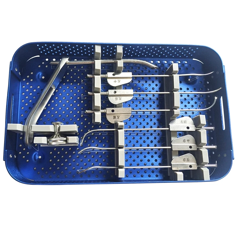 

GREATLH Autoclavable Orthopedic Meniscus Suture Tools with Surgical Box Meniscus Repair Needles Meniscus Repair Pin Drill Guide