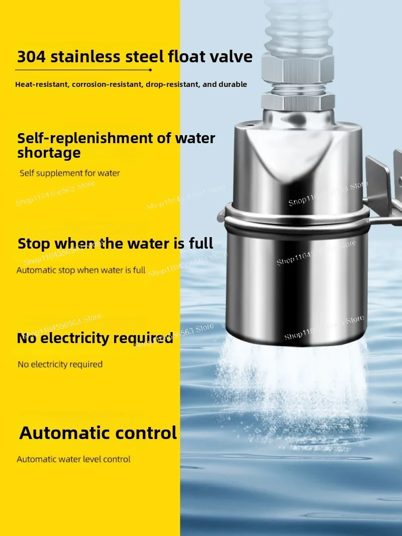 304 Stainless Steel Float Valve, Automatic Water Level Control Valve for Water Tank