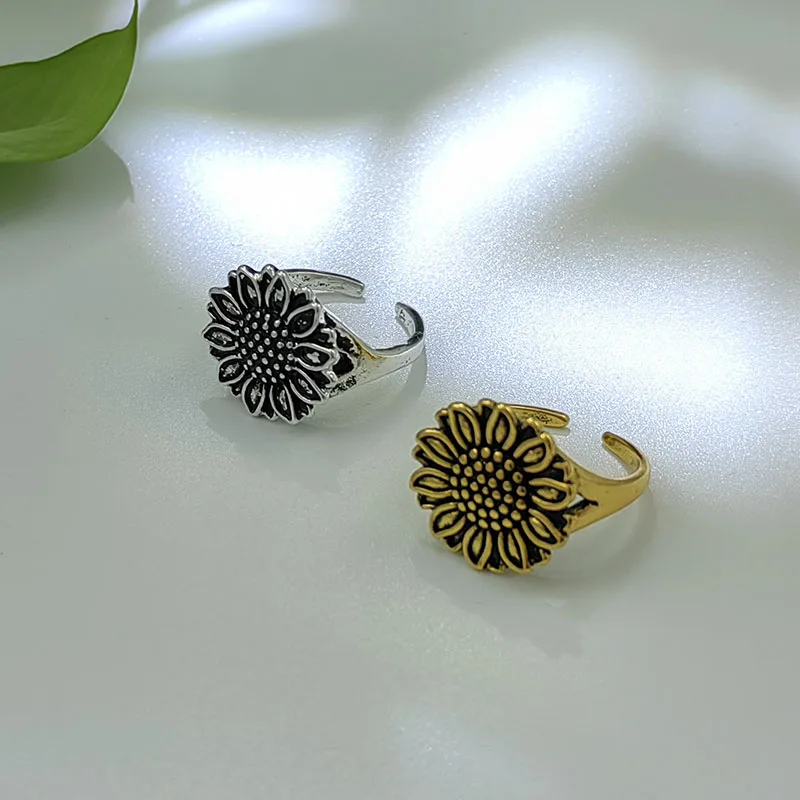 Sunflower Jewelry sets Flower Necklace Boho Jewelry Hippie Ring Floral Earring Wildflower Flower Jewelry