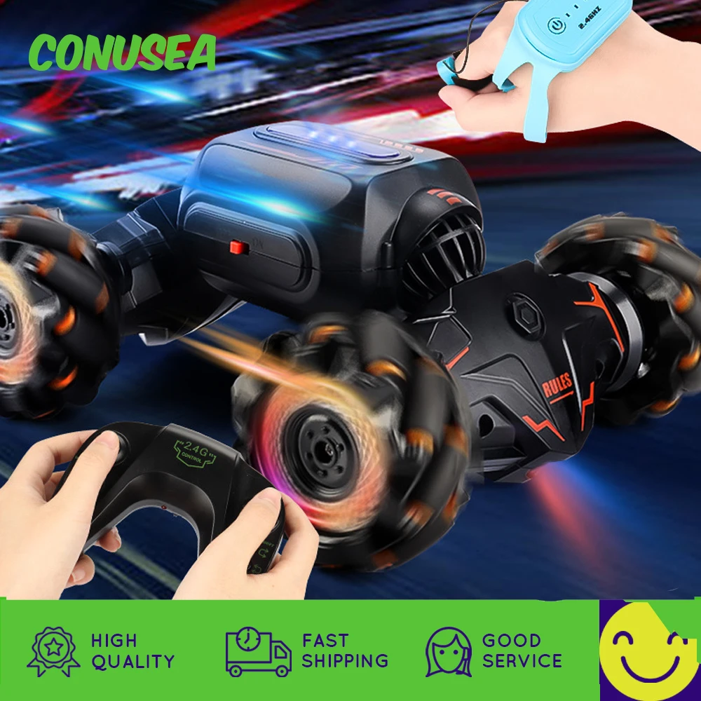 

Rc Stunt Car Off Road 2.4G Remote Control Truck Multi-Function Stunt Car with Twist Dance Watch Controlled Mode Toys for Boys