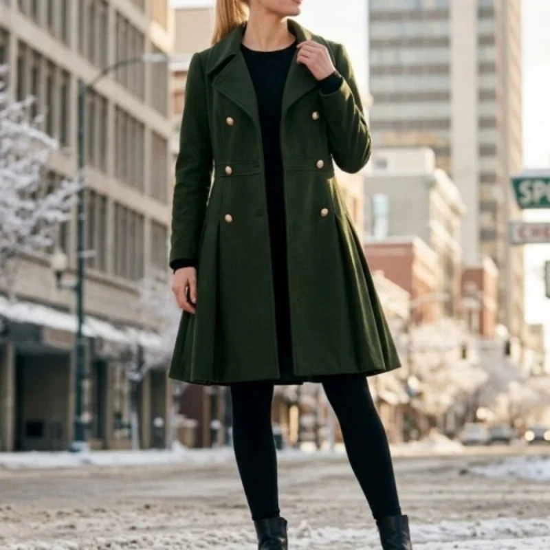 New Arrival Women’s Trench Coat-Style Long Jacket Plain Colour Streetwear Casual Commuter Elegant Windproof for Women Outerwear