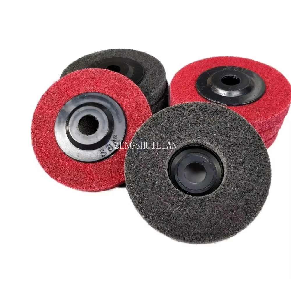 100mm4 polegadas roda de polimento de fibra de náilon disco abrasivo não tecido roda de polimento para metal