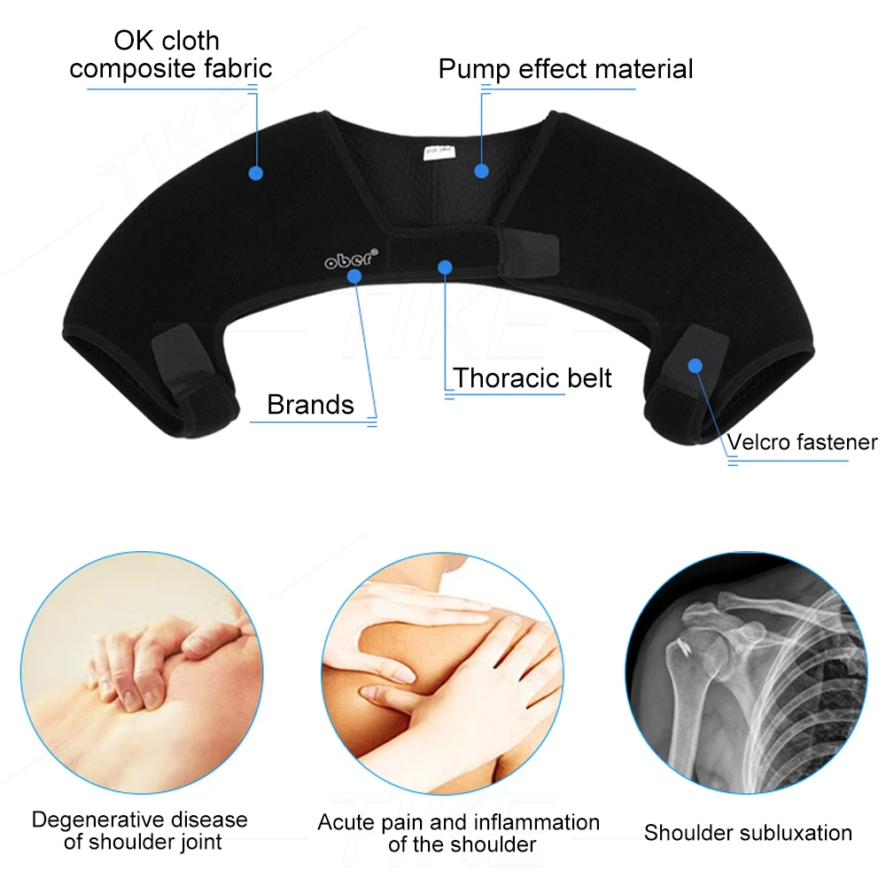 TIKE Double Shoulder Brace - Torn Rotator Cuff Support Tendonitis Dislocation Bursitis Neoprene Shoulder Compression Sleeve Wrap