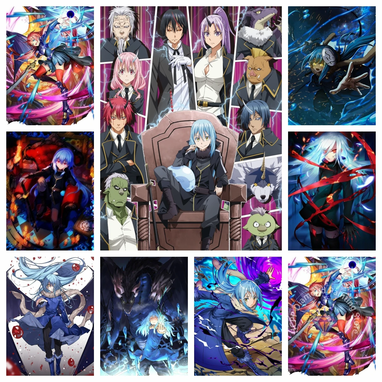 Kit de pintura de diamante de esa vez me reencarné como Slime, bordado 5D, punto de cruz, arte Hecho A Mano, manualidades, regalo de decoración del hogar