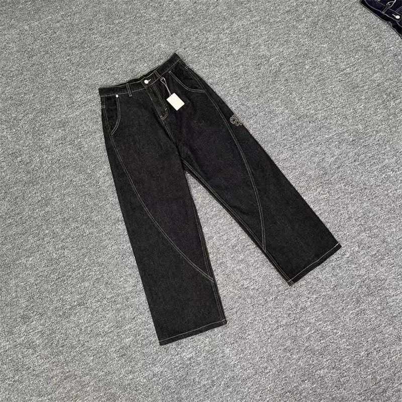 Mertra Vintage schwarze Denim-Hose für Herren und Damen, 1:1, beste Qualität, gesticktes Logo, Mertra-Jeans