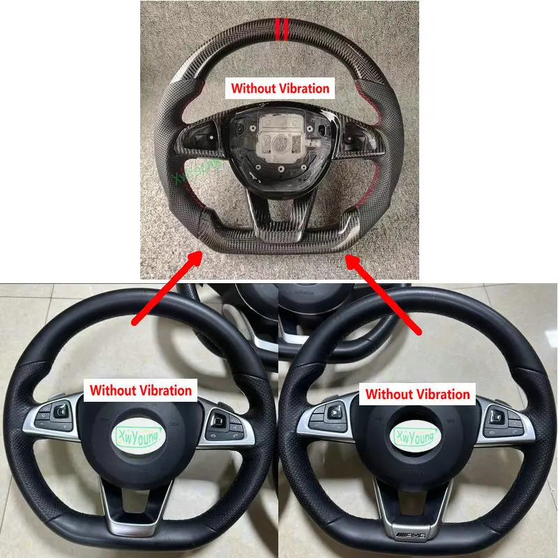 For Benz W176 W204 W205 W213 GLC GLE450 C200 C300 C63 C450 E63 A45 A250 (No Vibration) 100% Real Carbon Fiber Steering Wheel